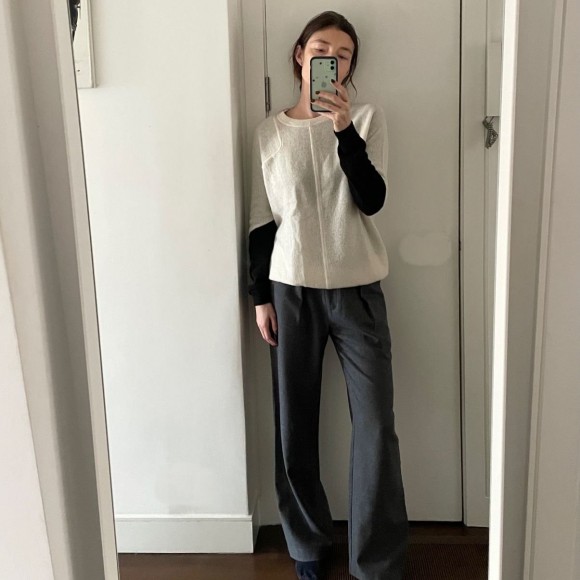 Wide Leg Wool Trousers in Grey | The Collaborative Store