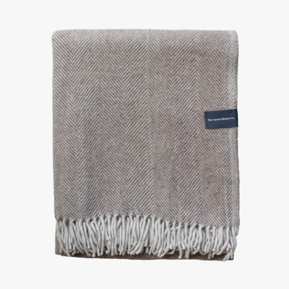 Recycled Wool Throw in Natural Beige | The Collaborative Store