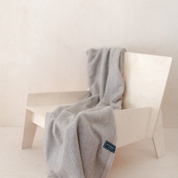 Recycled Wool Throw in Natural Beige | The Collaborative Store