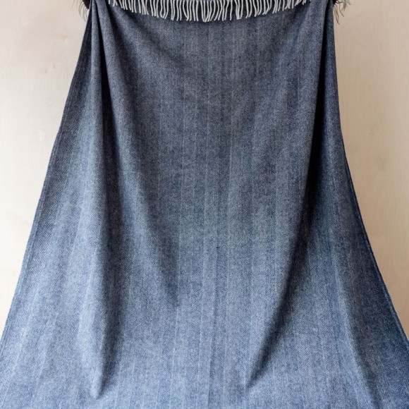 Recycled Wool Throw in Navy | The Collaborative Store