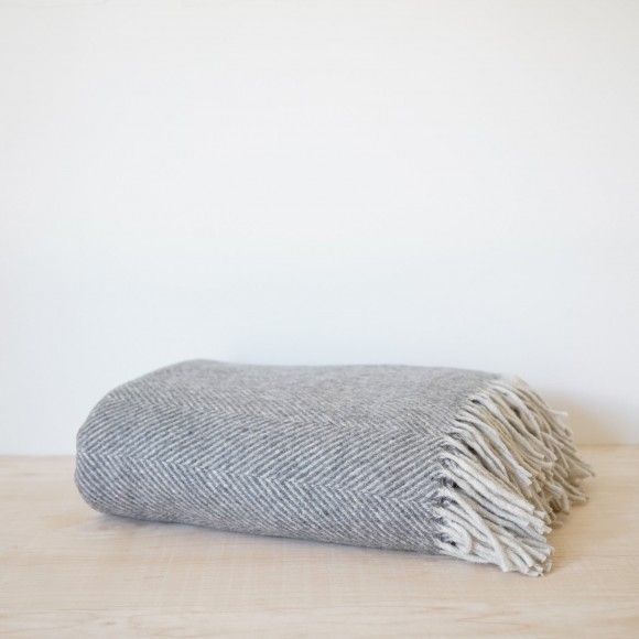 Recycled Wool Throw in Charcoal | The Collaborative Store