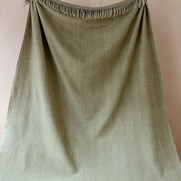 Recycled Wool Throw in Olive Green | The Collaborative Store