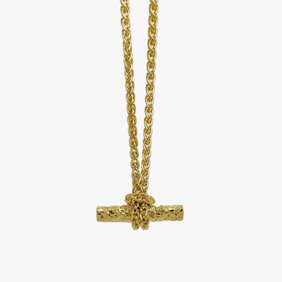 Knotted T Bar Necklace in Gold | The Collaborative Store