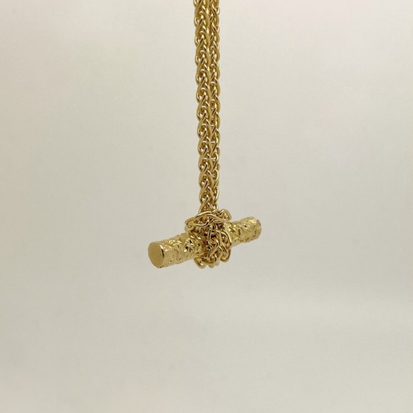 Knotted T Bar Necklace in Gold | The Collaborative Store