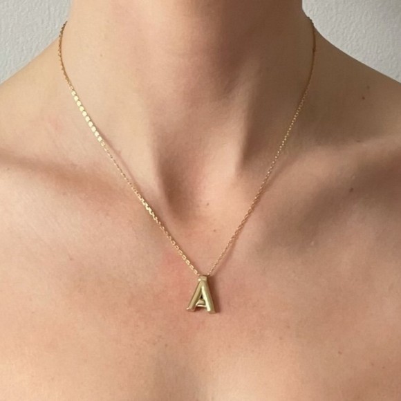 'A' 'C' 'E' Initial Pendant in Gold | The Collaborative Store