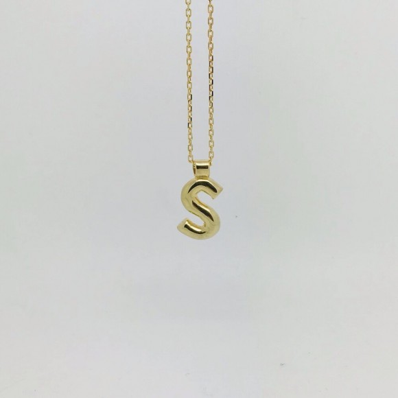 'J' 'O' 'R' 'S' Initial Pendant in Gold | The Collaborative Store