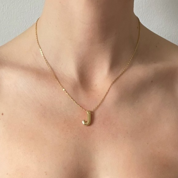 'J' 'O' 'R' 'S' Initial Pendant in Gold | The Collaborative Store