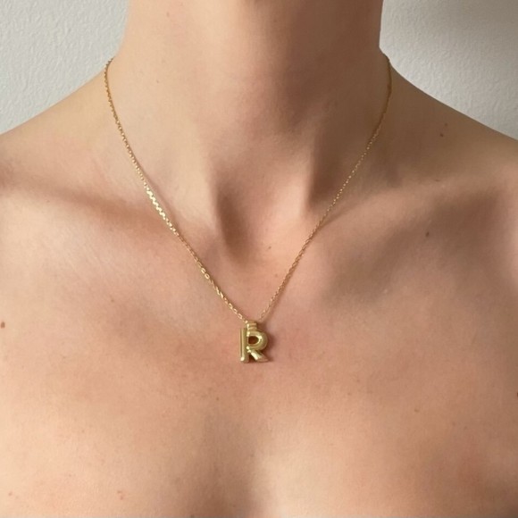 'J' 'O' 'R' 'S' Initial Pendant in Gold | The Collaborative Store