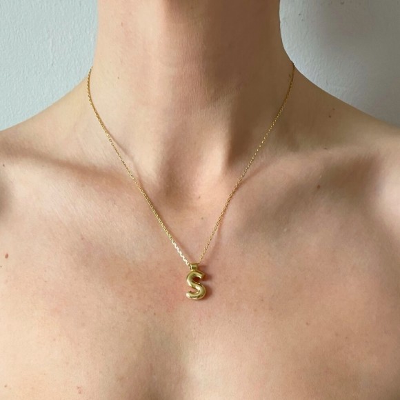 'J' 'O' 'R' 'S' Initial Pendant in Gold | The Collaborative Store