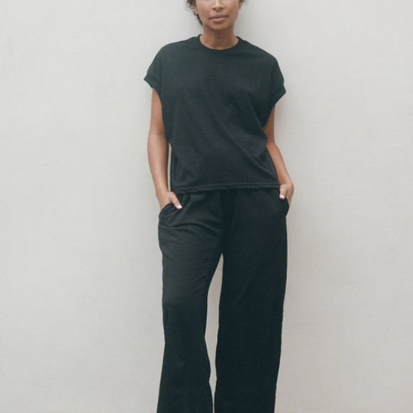 Easy Pants in Black Organic Cotton | The Collaborative Store