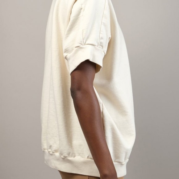 Oversized Short Sleeve Sweatshirt in Natural | The Collaborative Store