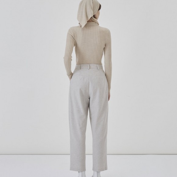 Palmer Trousers in Light Grey Recycled Cotton | The Collaborative Store