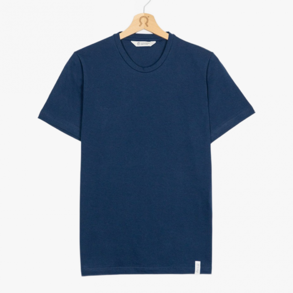 Elio Organic Cotton Crew Neck T-Shirt in Blue | The Collaborative Store