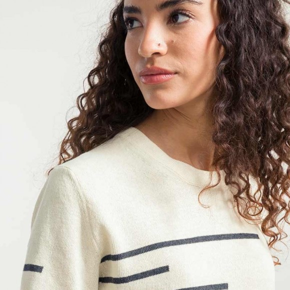 Adone Striped Organic Cotton T-Shirt in Natural | The Collaborative Store