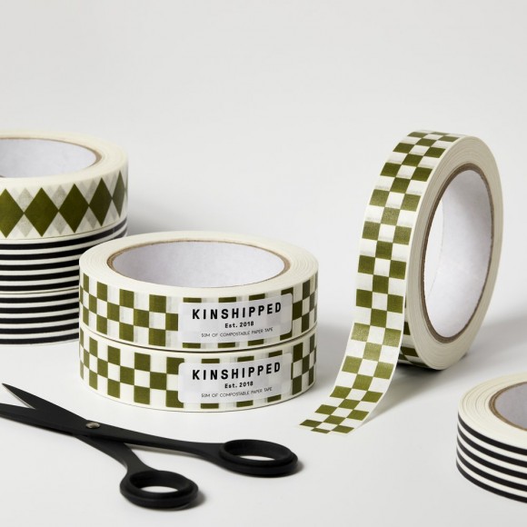 50M Checkerboard Paper Tape In Moss Green | The Collaborative Store