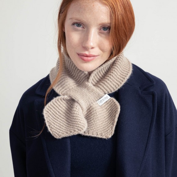 Britta Recycled Cashmere Neck Scarf in Sand | The Collaborative Store