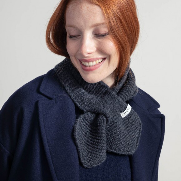 Britta Recycled Cashmere Neck Scarf in Anthracite Grey | The Collaborative Store